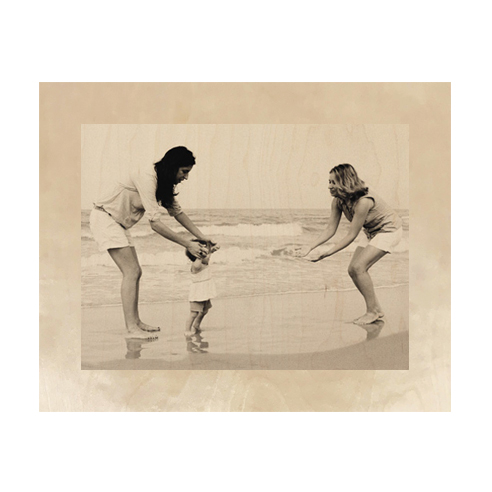8x10 V Wood Print Border